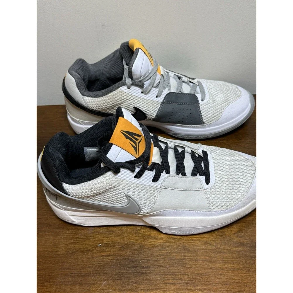 Nike Ja 1 Light Smoke Grey Sneaker White Gray Black Yellow DR8785-100 2023 8.5M - Picture 8 of 10